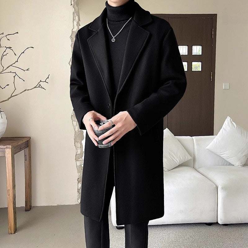 Luxury Style Woolen Coat | Trendy Mid-Length Loose Fit Overcoat