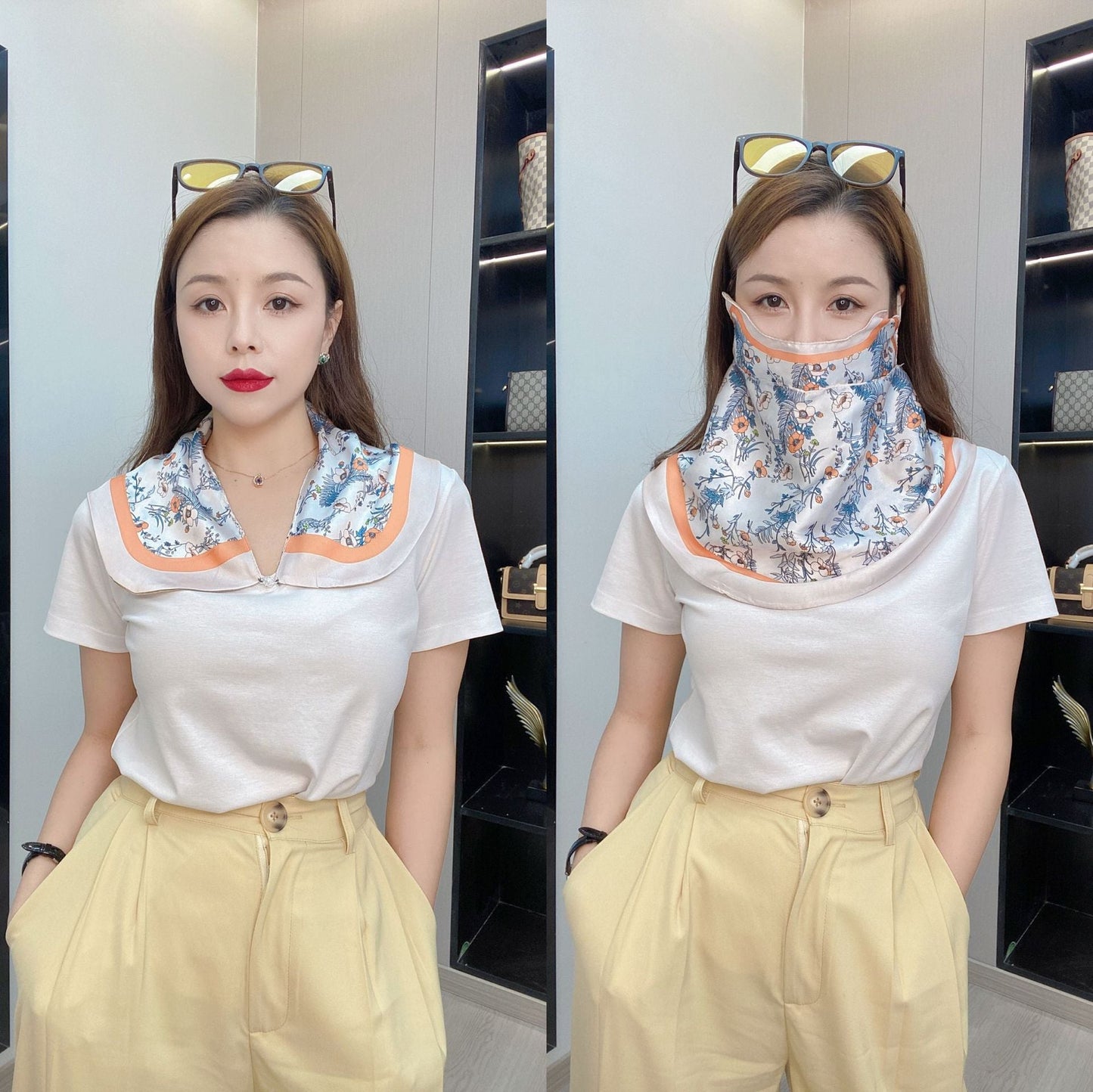 Women's Printed Breathable Summer Sunscreen Face Mask