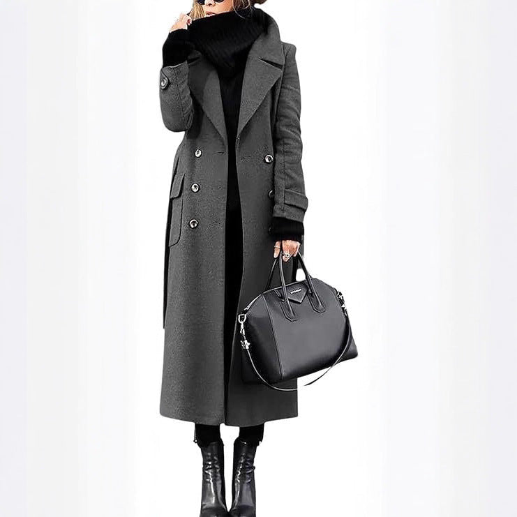 Women's Extended Length Thick Wool Coat