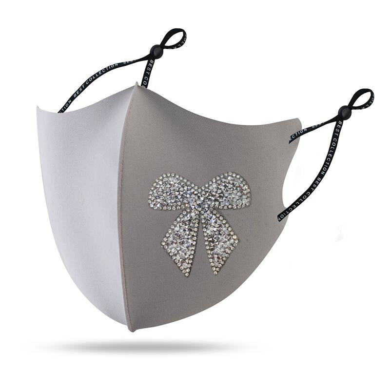 Shiny Diamond Bow Creative Cloth Face Mask