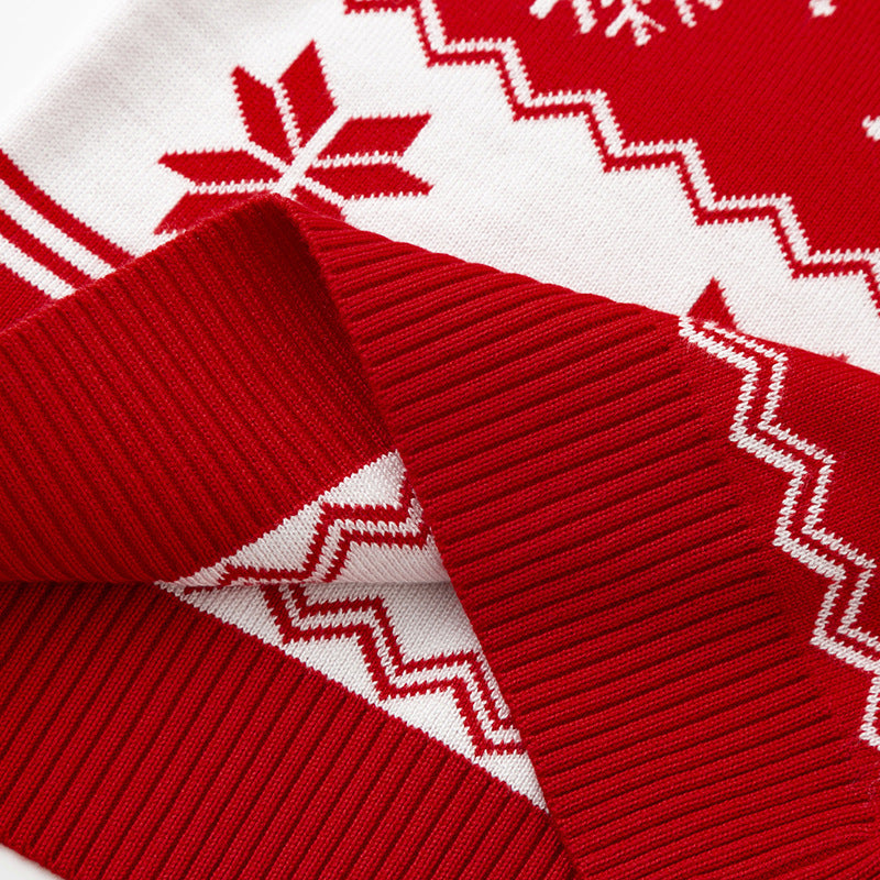 Cartoon Elk Jacquard Pullover Sweater