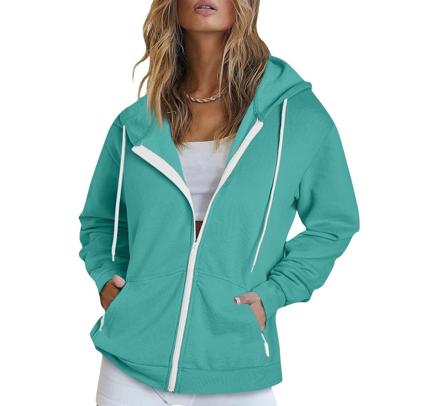 Unisex Sports Full-Zip Hoodie Cardigan
