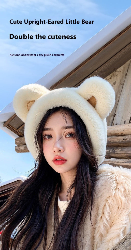 Cute Cartoon Bear Design Winter Ear Muffs for Women