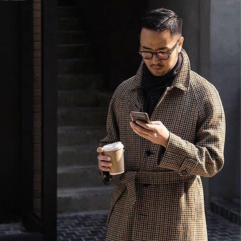 Elegant Retro Wool Coat for Men | Gentleman's Classic Winter Topcoat