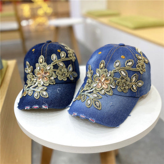 European & American Style Gold Silk Flower Cowboy Hat
