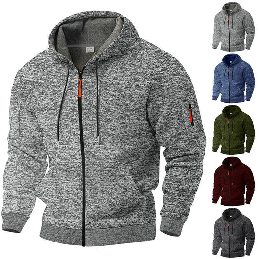 Warm Vintage Cationic Cargo Hoodie | Heavy Fleece-Lined Trendy Sports Sweater
