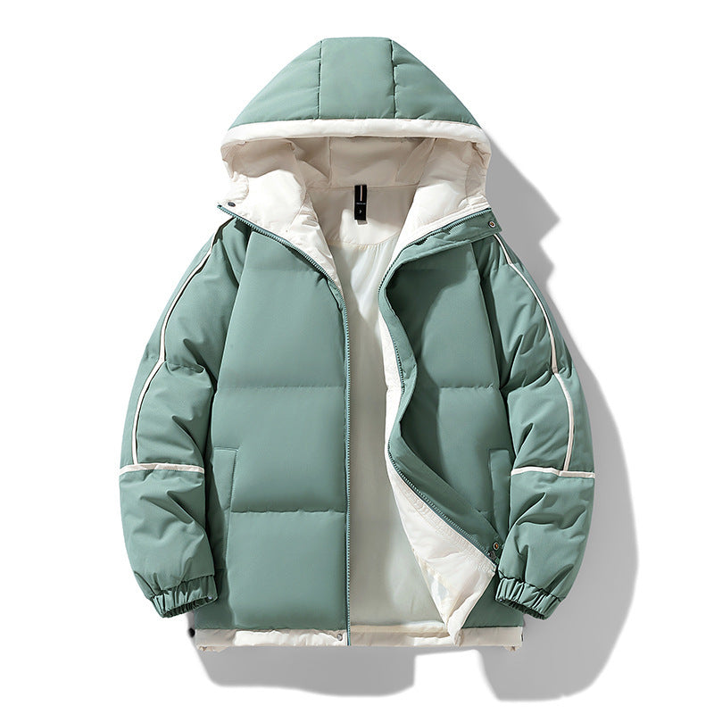 Oversized Drop-Shoulder Men's Puffer Jacket | Hooded Casual Cotton-Padded Coat