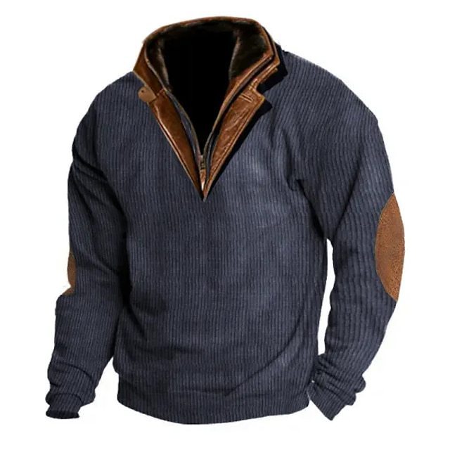Men's Warm Loose Outdoor Sweater | Breathable Stand Collar Pullover