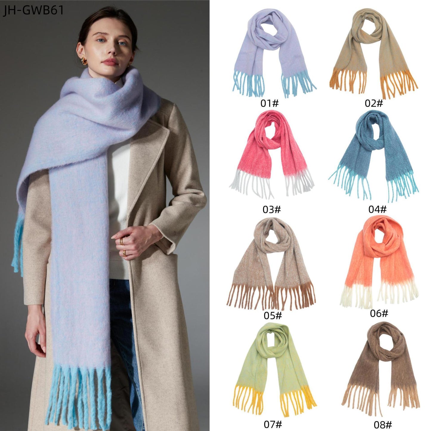 Women's Clip Flower Circle Yarn Tassel Wrap