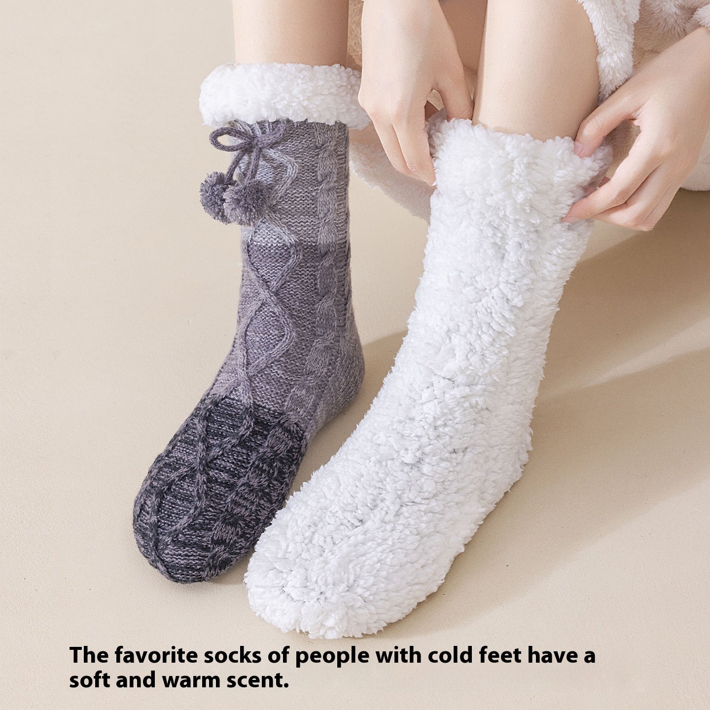 Women's Lambswool Thickened Mid-Calf Non-Slip Floor Socks