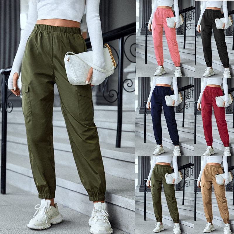 Women's Multi-Pocket Skinny Casual Trousers