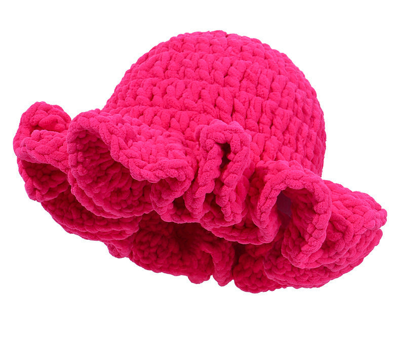 Women's Knitted Pleated Ruffled Fashion Wool Hat