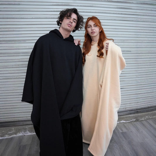 Women's Wool-Look Hooded Button Cape