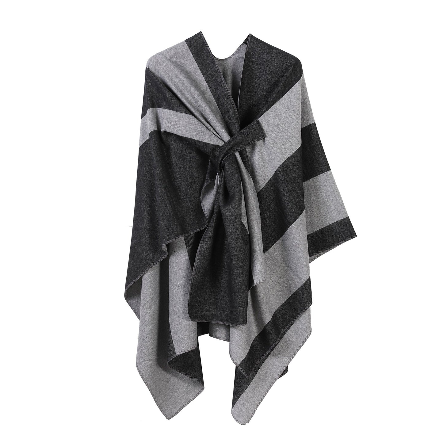 Versatile Double-Sided Split Shawl Plus Bar