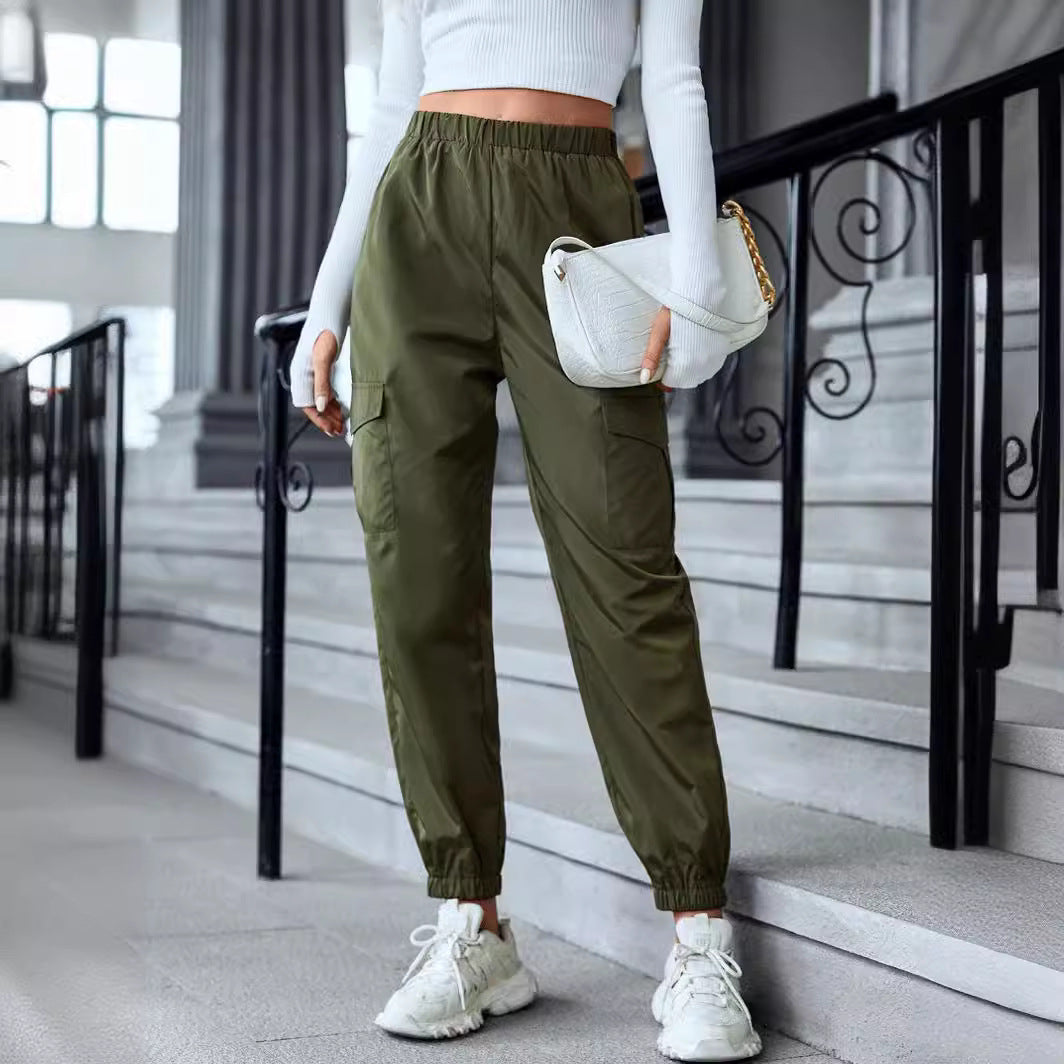Women's Multi-Pocket Skinny Casual Trousers