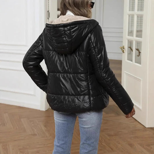 Women's Lambswool Lined Short Padded Coat