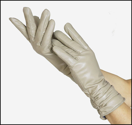 Luxury Long Women's Genuine Sheepskin Leather Gloves