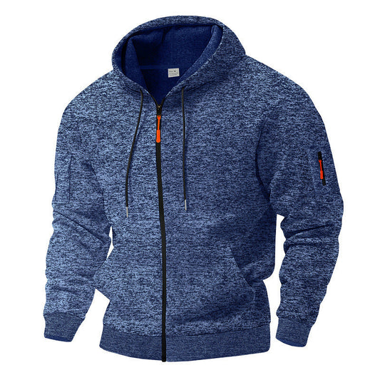 Warm Vintage Cationic Cargo Hoodie | Heavy Fleece-Lined Trendy Sports Sweater