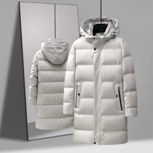Men's Premium Mid-Length Down Jacket | Heavyweight Warm Fashion Coat