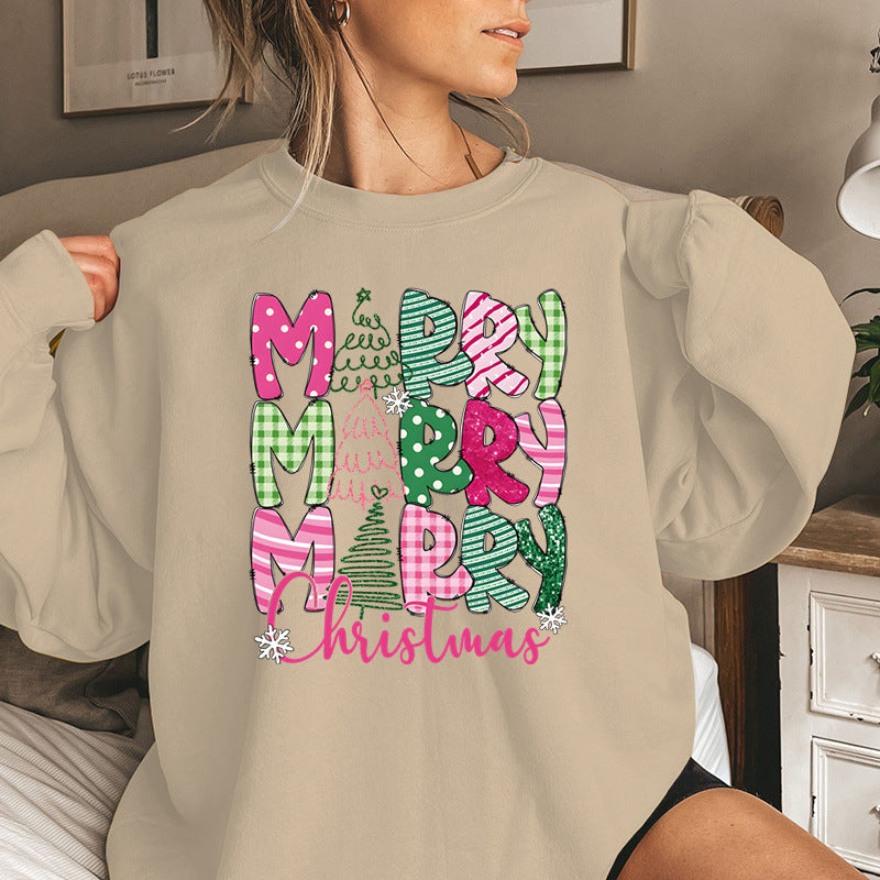 Festive Christmas Character Print Loose Fit Sweatshirt