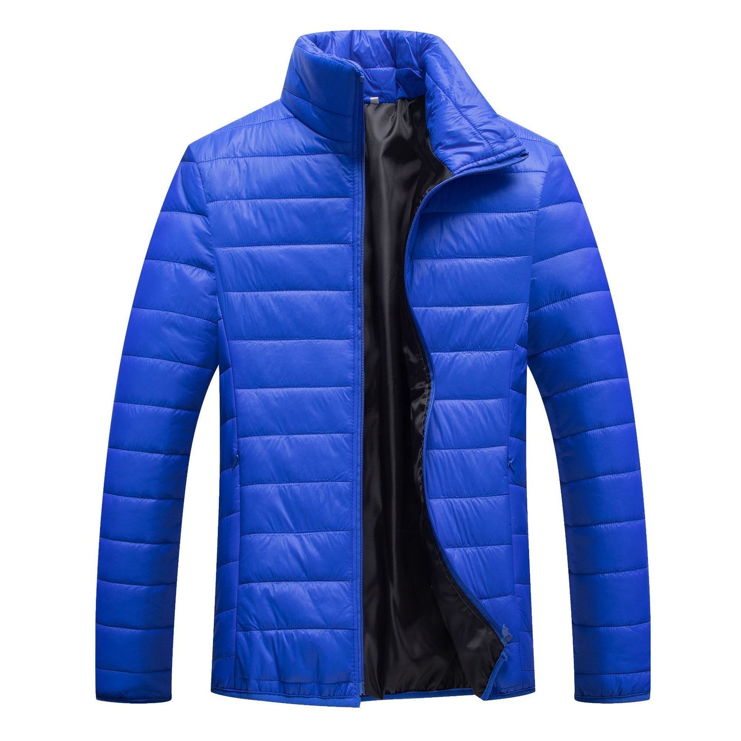 Warm Candy Color Cotton Padded Jacket | Men's Casual Zip-Up Hooded Coat