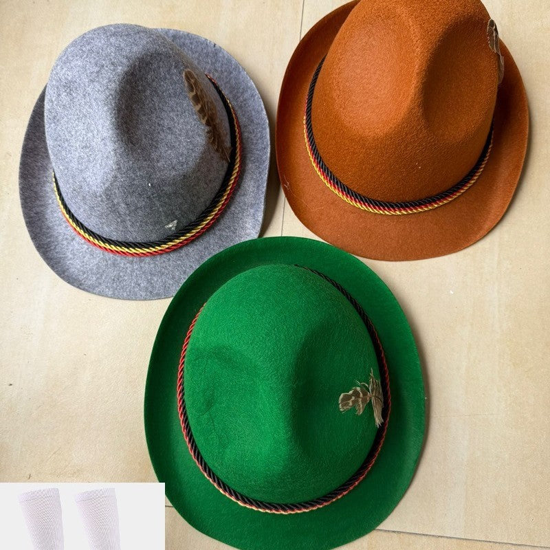 Fashion Feather Accent Non-Woven Top Hat