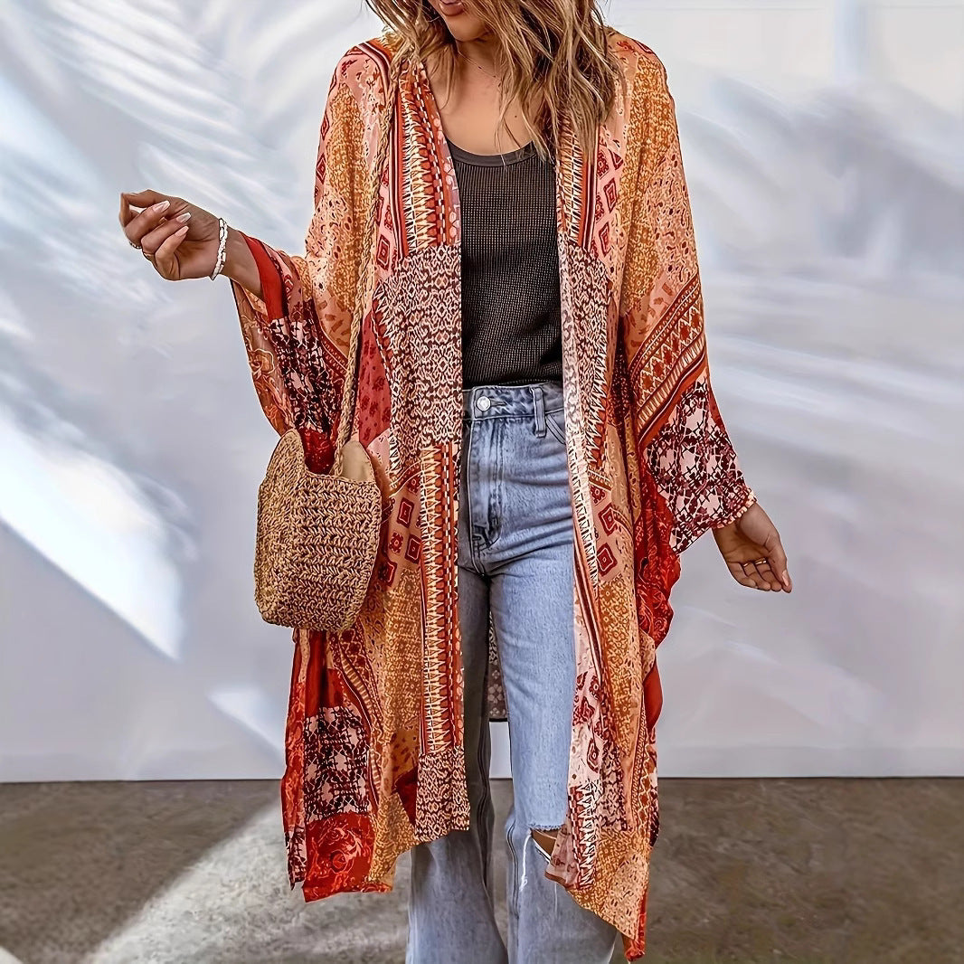 Women's Loose Aztec Cardigan Cloak