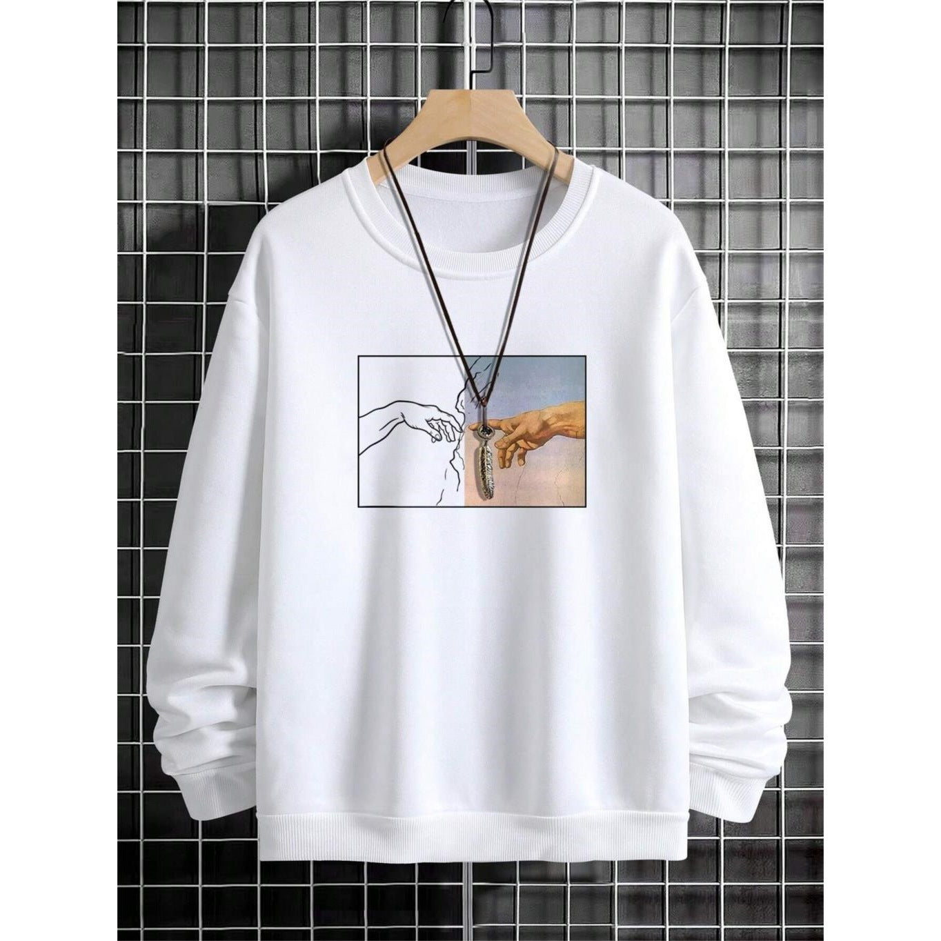 Men's Street Style Hand-Printed Sweatshirt | Urban Graphic Pullover