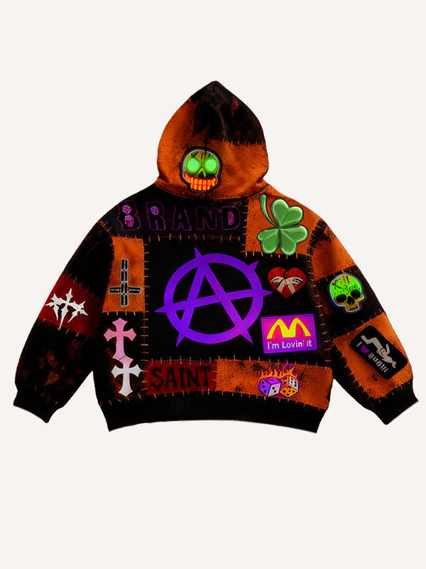 Oversized Vintage Graphic Hoodie | Loose-Fitting Pullover Sweater