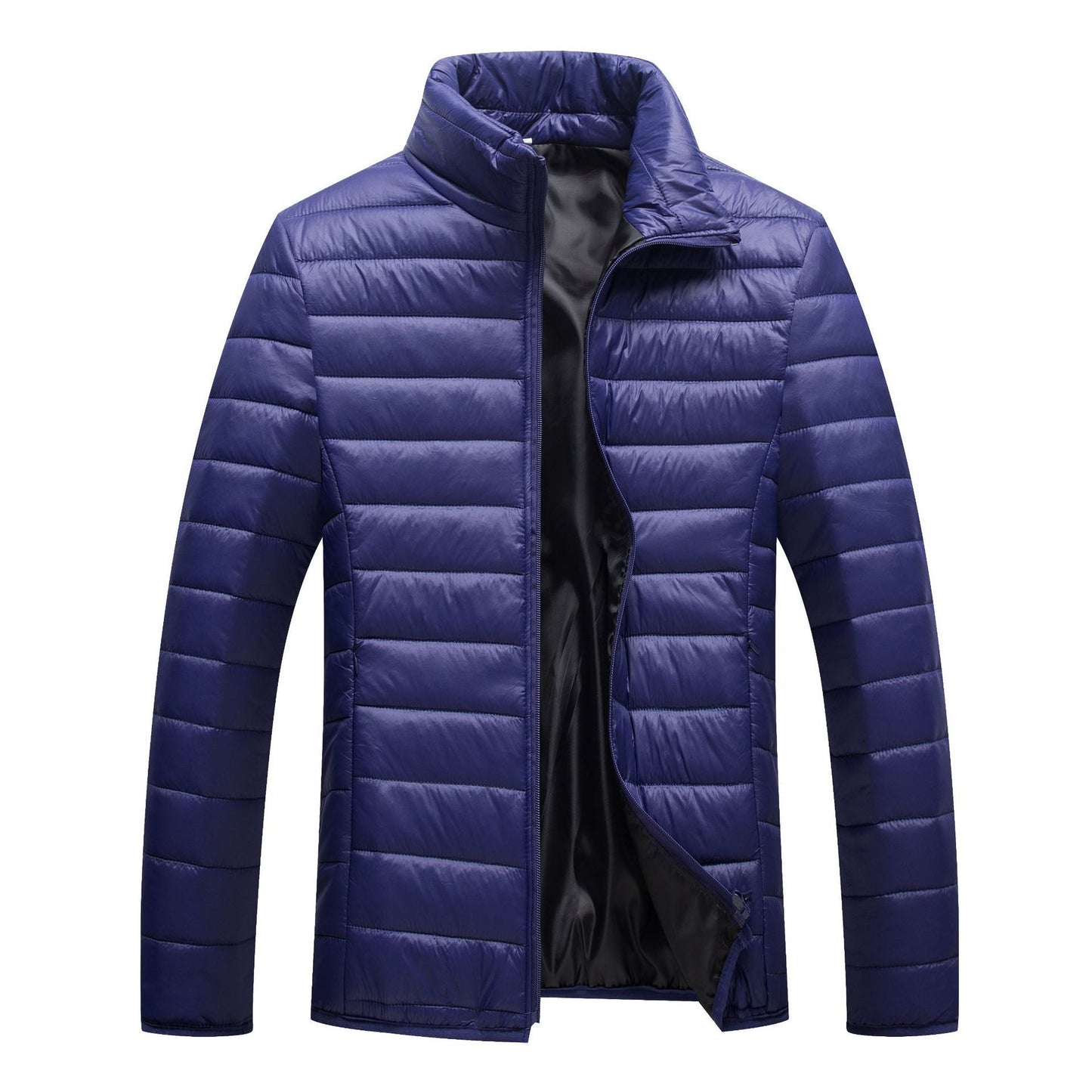 Warm Candy Color Cotton Padded Jacket | Men's Casual Zip-Up Hooded Coat