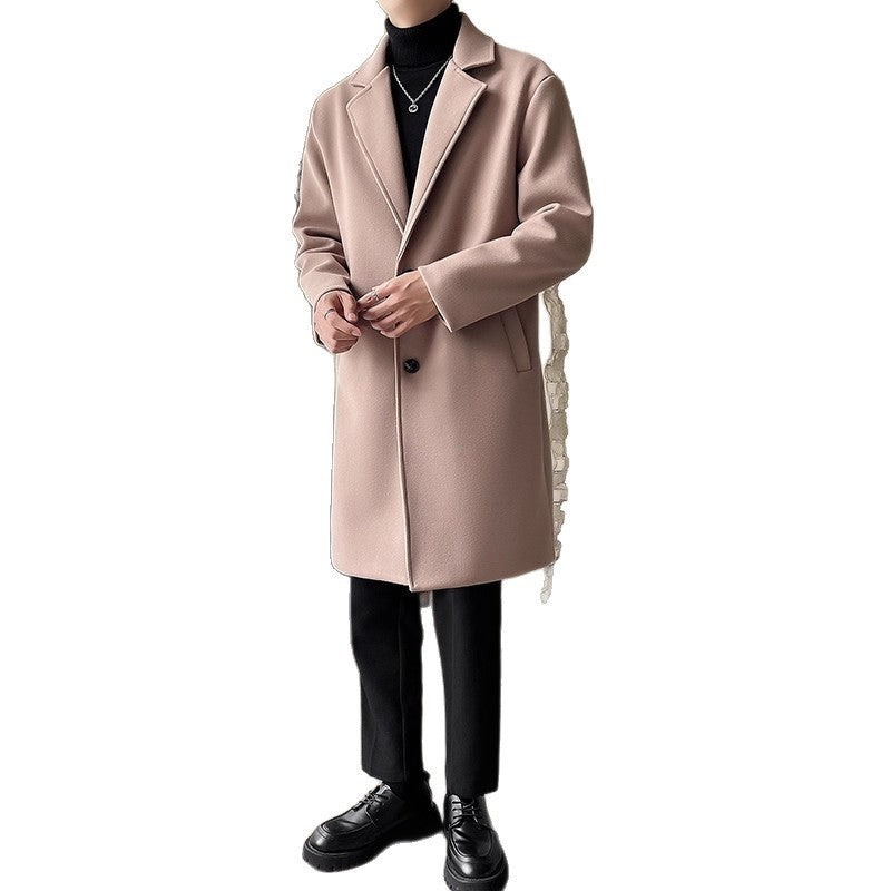 Luxury Style Woolen Coat | Trendy Mid-Length Loose Fit Overcoat