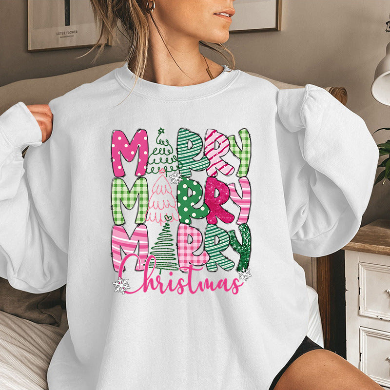 Festive Christmas Character Print Loose Fit Sweatshirt