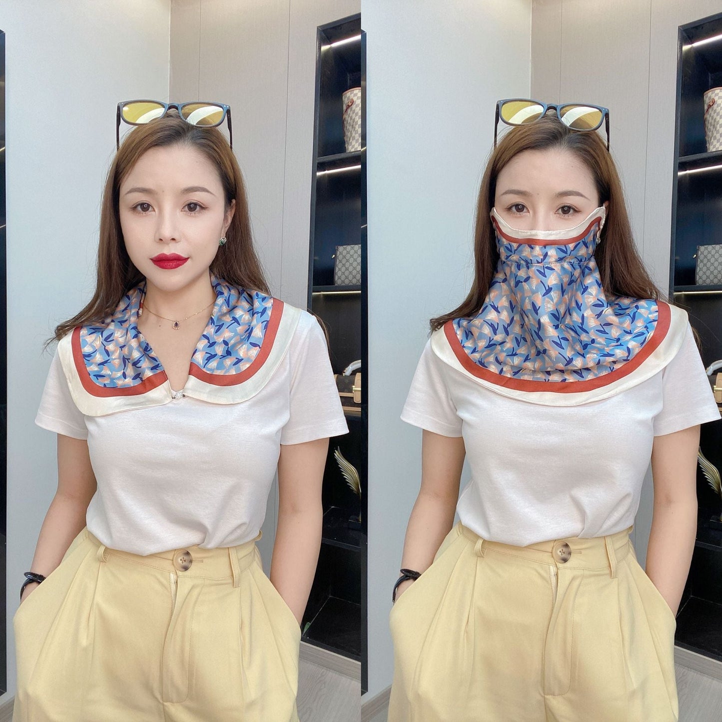 Women's Printed Breathable Summer Sunscreen Face Mask