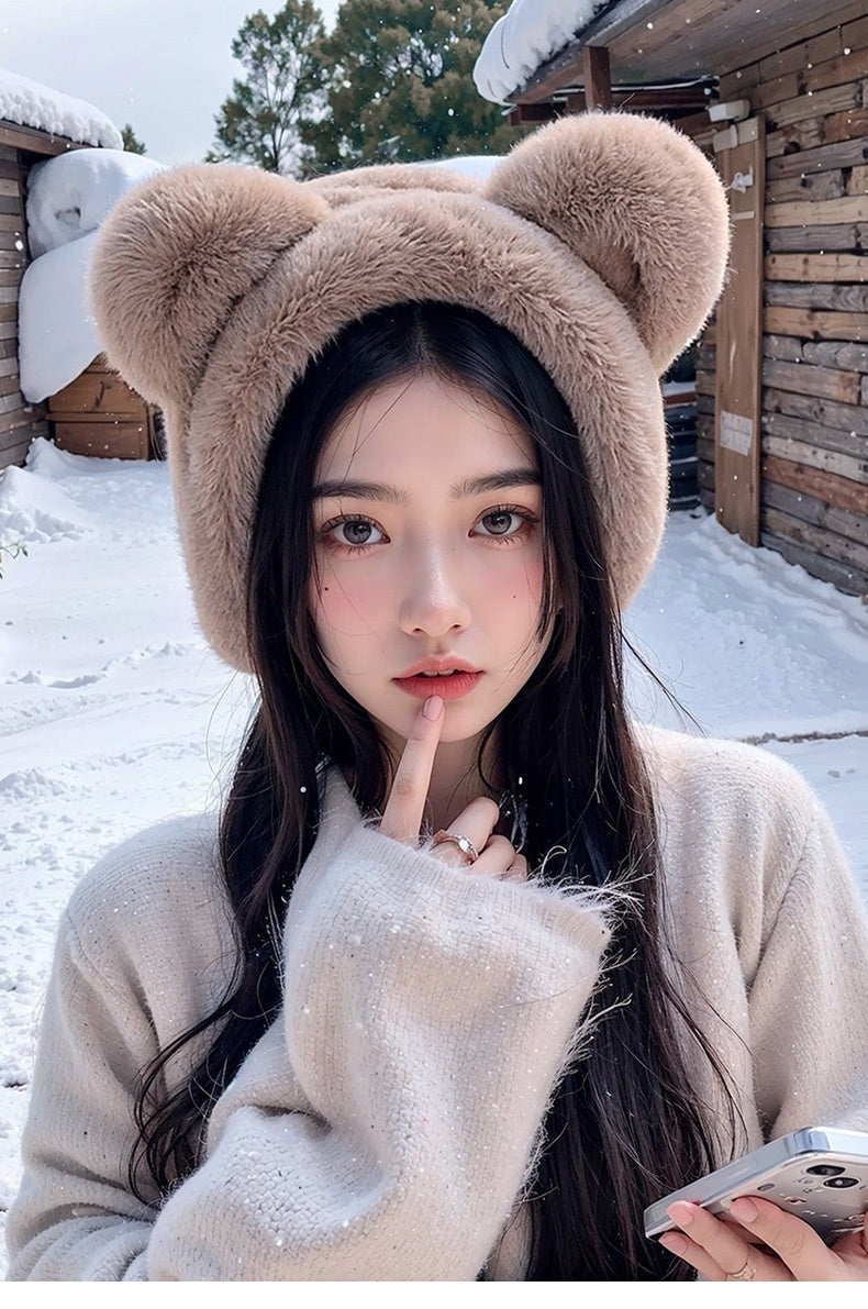 Cute Cartoon Bear Design Winter Ear Muffs for Women