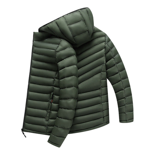 Men's Lightweight Down-Padded Jacket | Packable Storage Rib Cuff Winter Coat