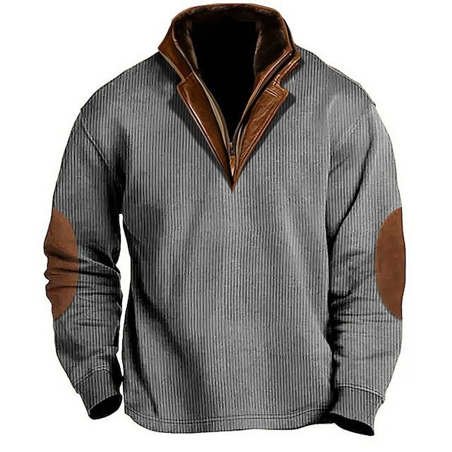 Men's Warm Loose Outdoor Sweater | Breathable Stand Collar Pullover