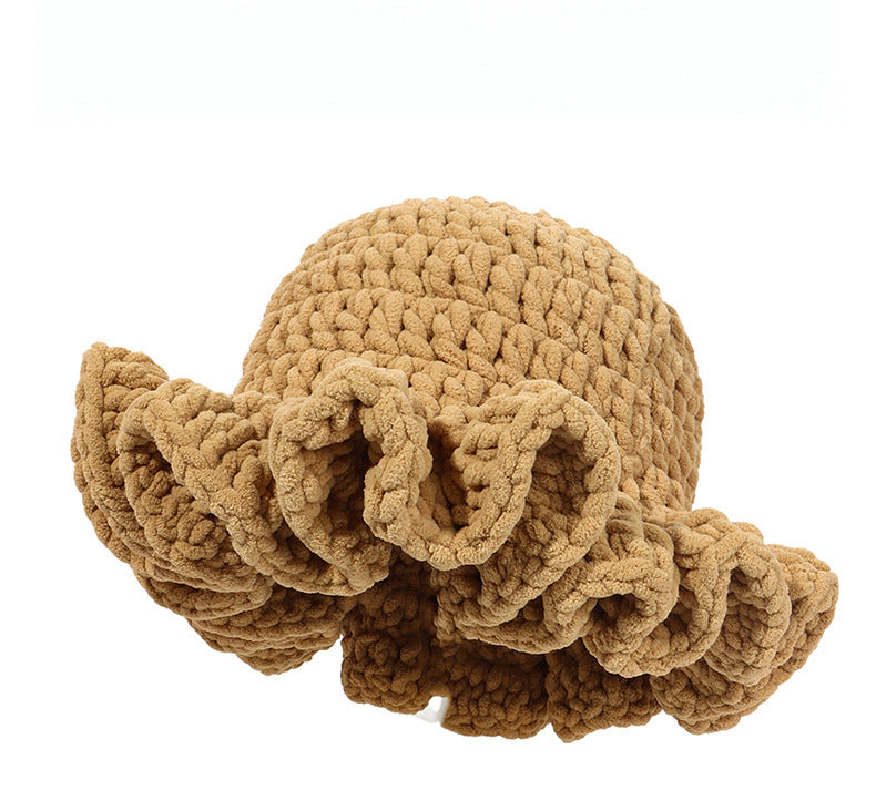 Women's Knitted Pleated Ruffled Fashion Wool Hat