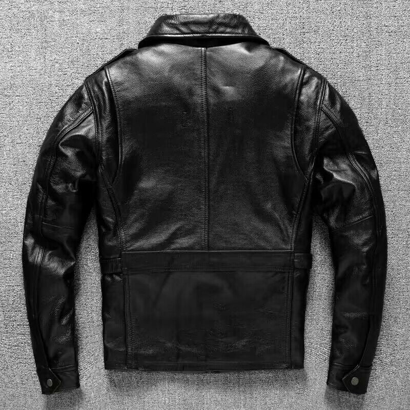 Luxury Pure Top Layer Soft Cowhide Jacket | Men's Real Leather Outerwear