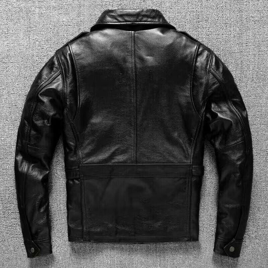 Luxury Pure Top Layer Soft Cowhide Jacket | Men's Real Leather Outerwear